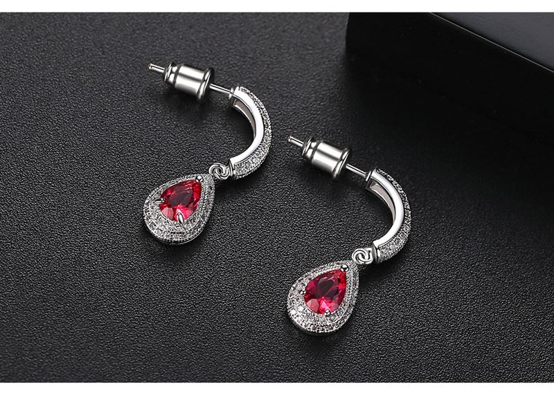 Women's Jewelry Elegant Teardrop Earrings With Zircon And Crystal, Copper Electroplated, Minimalist Style Cold Wind Ear Jewelry_voghion.com