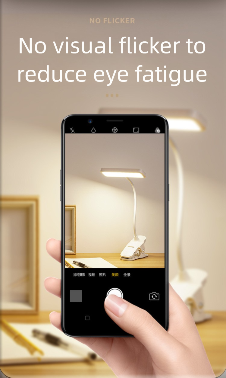 Schreibtischlampe für Studenten – Telefonhalter und USB-Ladegerät | Verstellbares Clip-Licht | Augenschutz für das Arbeitszimmer im Wohnheim_voghion.com