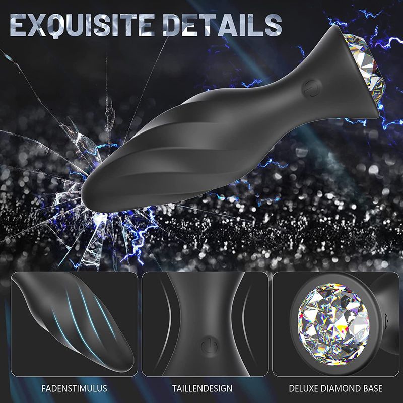 Kabelloser Analplug mit Diamant-Fernbedienung und Prostatamassagegerät für Männer und Frauen zur Verwendung als analer vibrierender Masturbator für Erwachsene_voghion.com