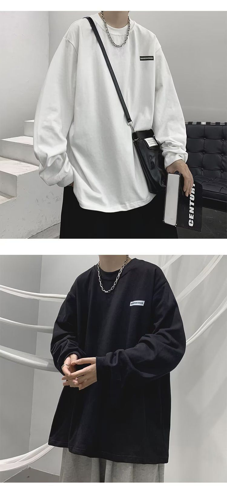 American Style T-shirt Long Sleeved High-end Sweatshirt Spring And Autumn 2023 New Men's Base Shirt_voghion.com