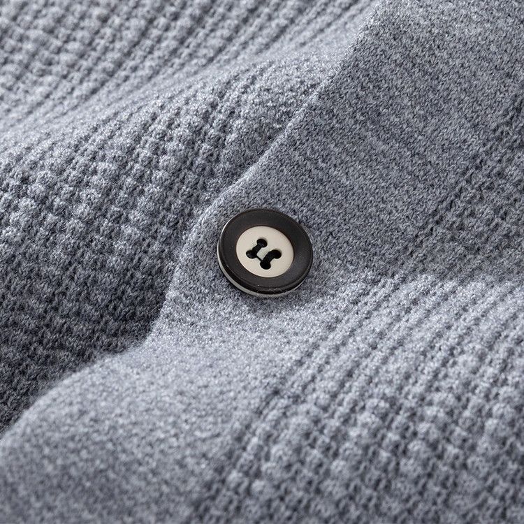 Lässiger Herren-Strickcardigan – Weicher und warmer Langarmpullover mit offener Vorderseite für Herbst und Winter (Schwarz, Khaki) – Größen M bis XXXL_voghion.com