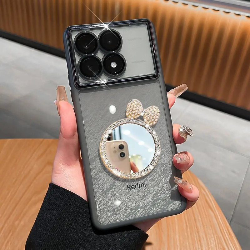 Xiaomi POCO M6 Pro Soft TPU Mirror Lens Protective Back Case For xiaomi poco m6pro 4G Full Cover Phone Shell_voghion.com