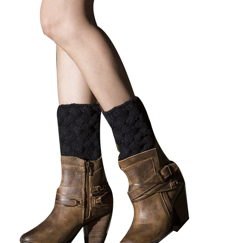 8 Faarwen Damme Strickwärmer Kuerz Manschetten Knäppercher Häkelstiwwel Socken Gestrickte Gamaschen Beenwärmer fir Hierscht Wanter_voghion.com