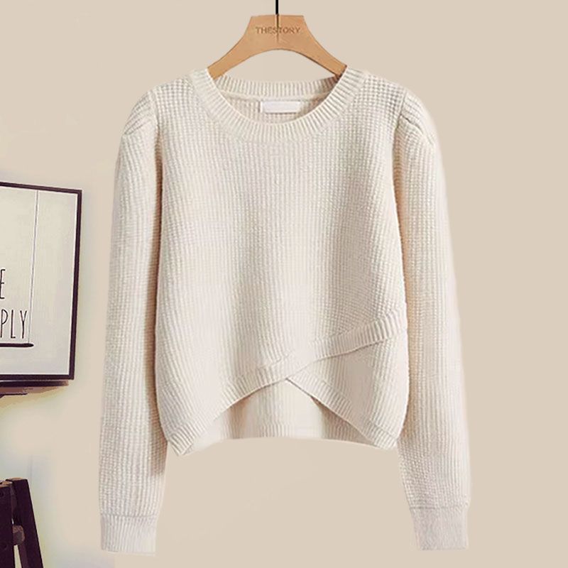 Ensemble en tricot inspiré de Petite Audrey – Ensemble pull slim et jupe midi_voghion.com
