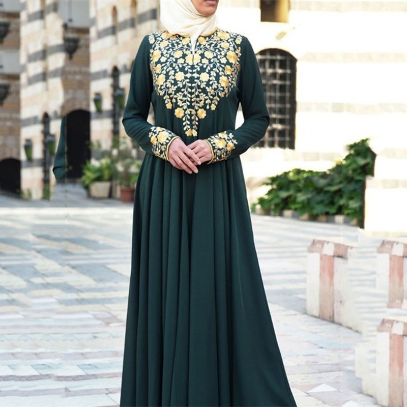 Muslim Abaya Islamic Clothing For Women Dubai Kaftan Robe Dress Turkish Abaya Printed Robes Long Dress Elbise Traditional Cloth_voghion.com