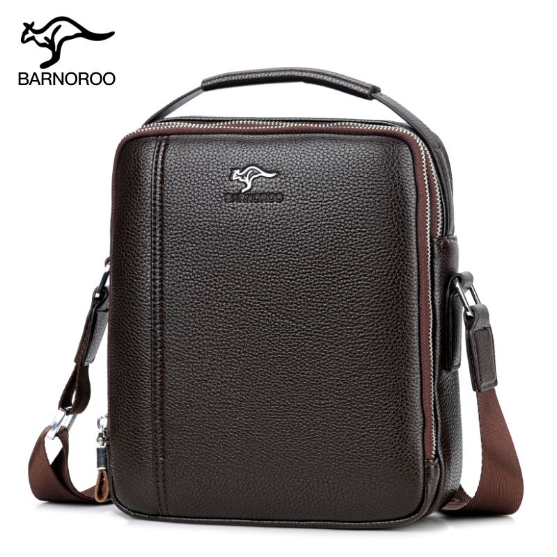 New Backpack Handbag Men's Leather Horizontal Large Capacity Business Briefcase Crossbody Bag_voghion.com