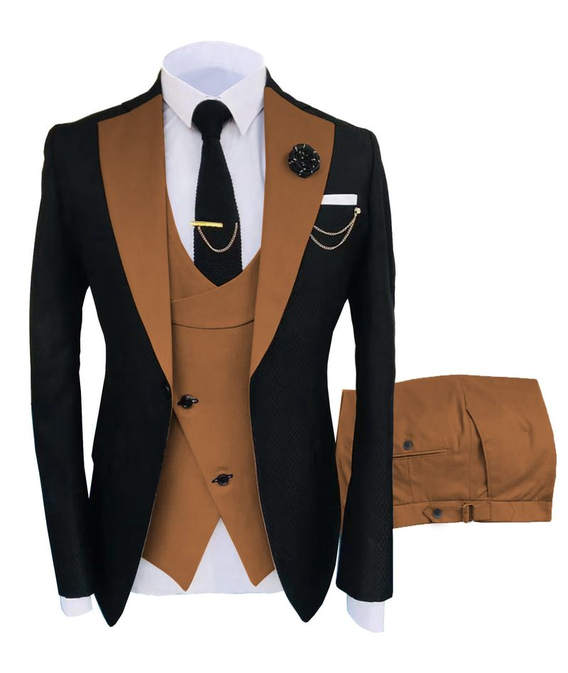 Robe de mariée formelle pour hommes, couleurs mélangées, pour banquet, costume de meilleur homme_voghion.com