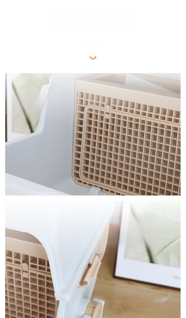 Leyoupai Cat Toilet Factory Direct Oversized Semi-automatic Cat Toilet Pet Toilet Semi-closed Litter Box_voghion.com