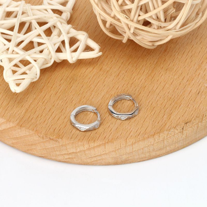 Orecchini pendenti con fibbia geometrica a triangolo in zircone, nuovi e alla moda, in argento puro, popolari e versatili._voghion.com