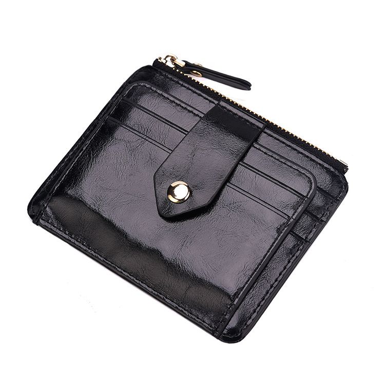 Europese en Amerikaanse portemonnee Retro Fashion Dollar Handtas Olie Gewaxt Leer Rits Portemonnee Sleutel Munt Kaarthouder_voghion.com