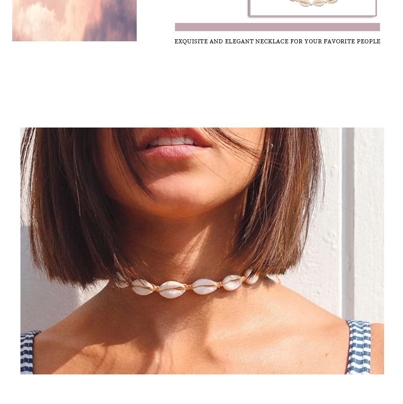 Fashion Bohemian Necklace Bracelet Handmade Rope Chain Natural Shell Charm Seashell Choker Summer Ocean Beach Boho Jewelry For_voghion.com