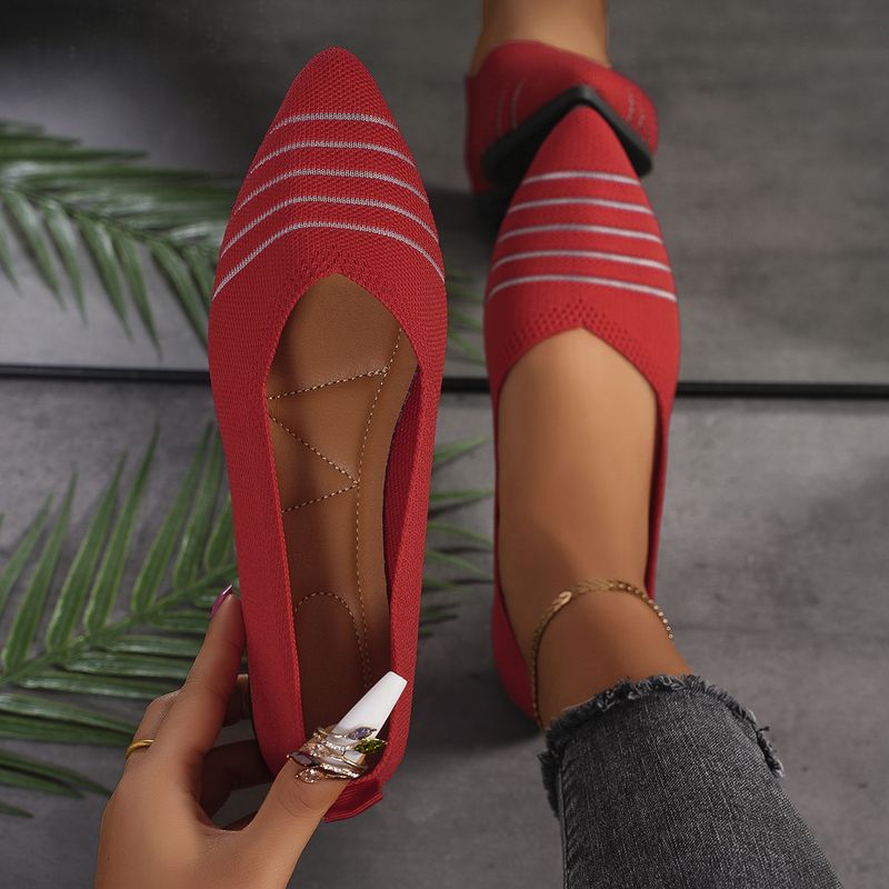 Spring and autumn new large size female flat pointed shallow mouth single shoes_voghion.com