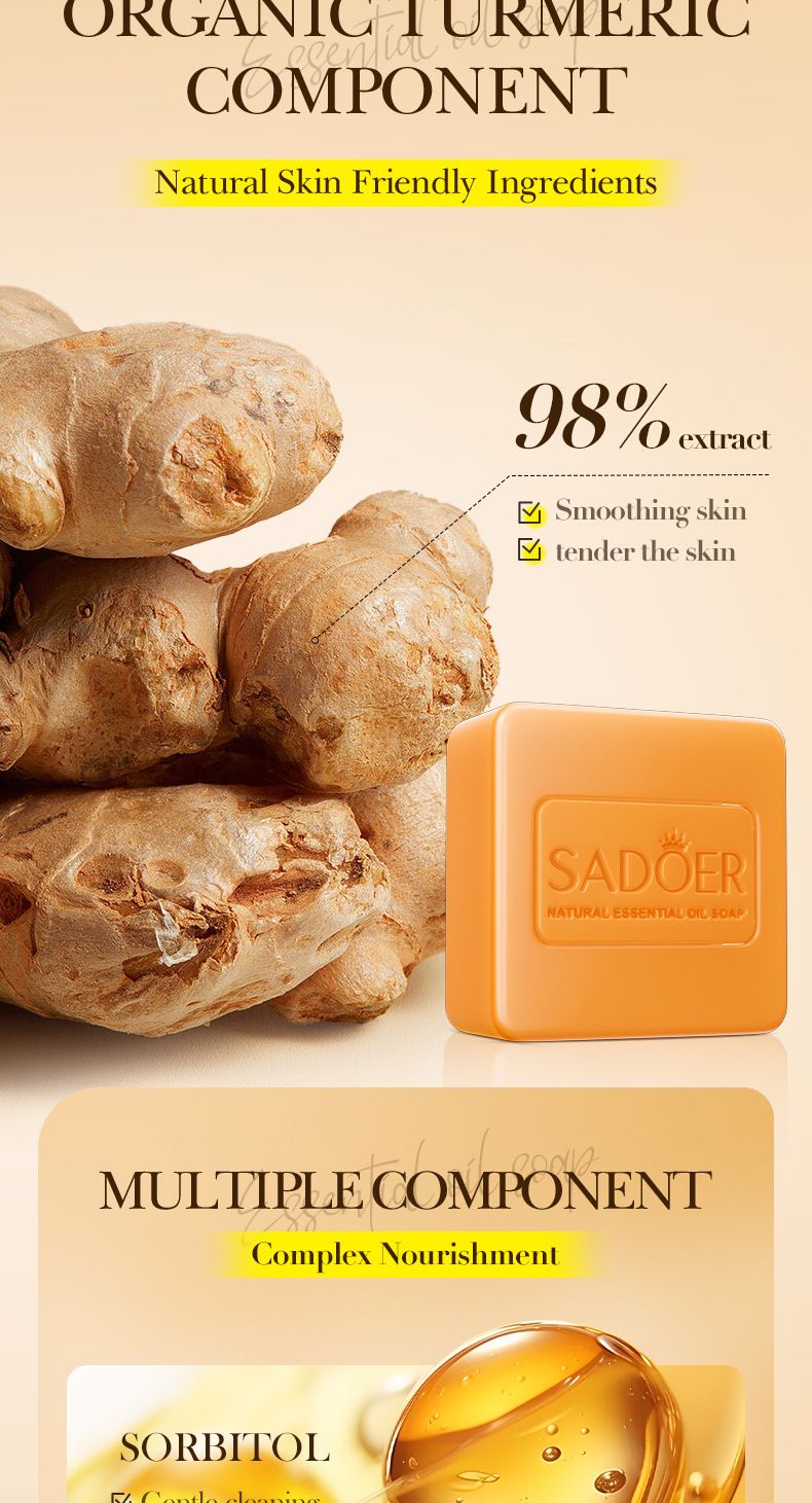 Handmade Soap SADOER Rose Ginger Vegetable Essential Oil Soap 100g Bath Soap Cleansing Body Natural Moisturizing Hand & Body Soap For Dry Skin,_voghion.com