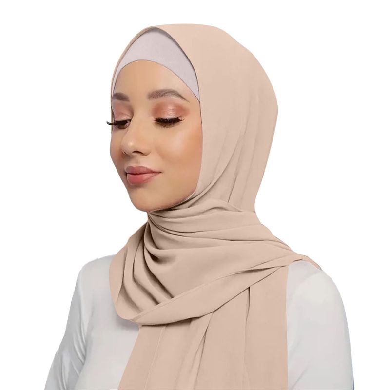 Conjunto de chapéu com base modal e xale de chiffon – combinação de 2 peças lisas/multicoloridas (chapéu feminino suave para a pele, respirável e estiloso)_voghion.com