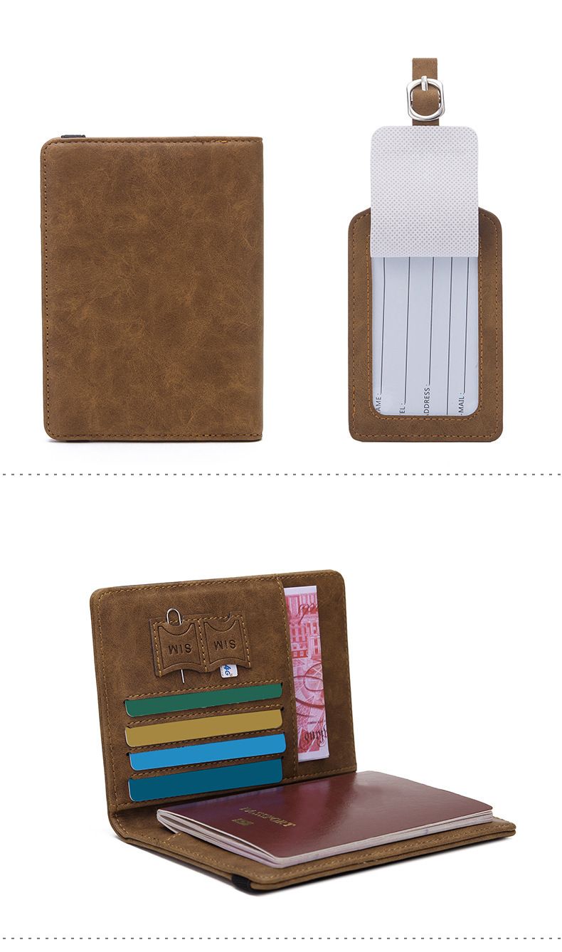 Portafoglio da viaggio con blocco RFID e portadocumenti con etichetta per bagaglio - Portadocumenti multifunzione in pelle PU per uomo e donna - Design leggero e di lusso_voghion.com