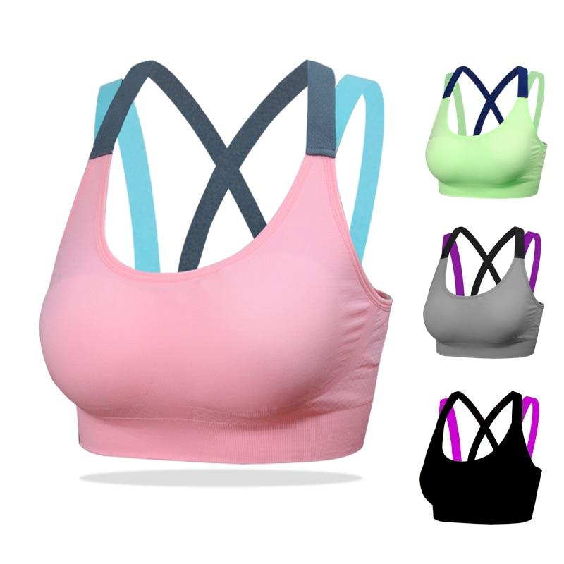SUPERFLOWER Women Sports Bra Running Gym ing Color Yoga Top Fiess Cross Best Vest_voghion.com