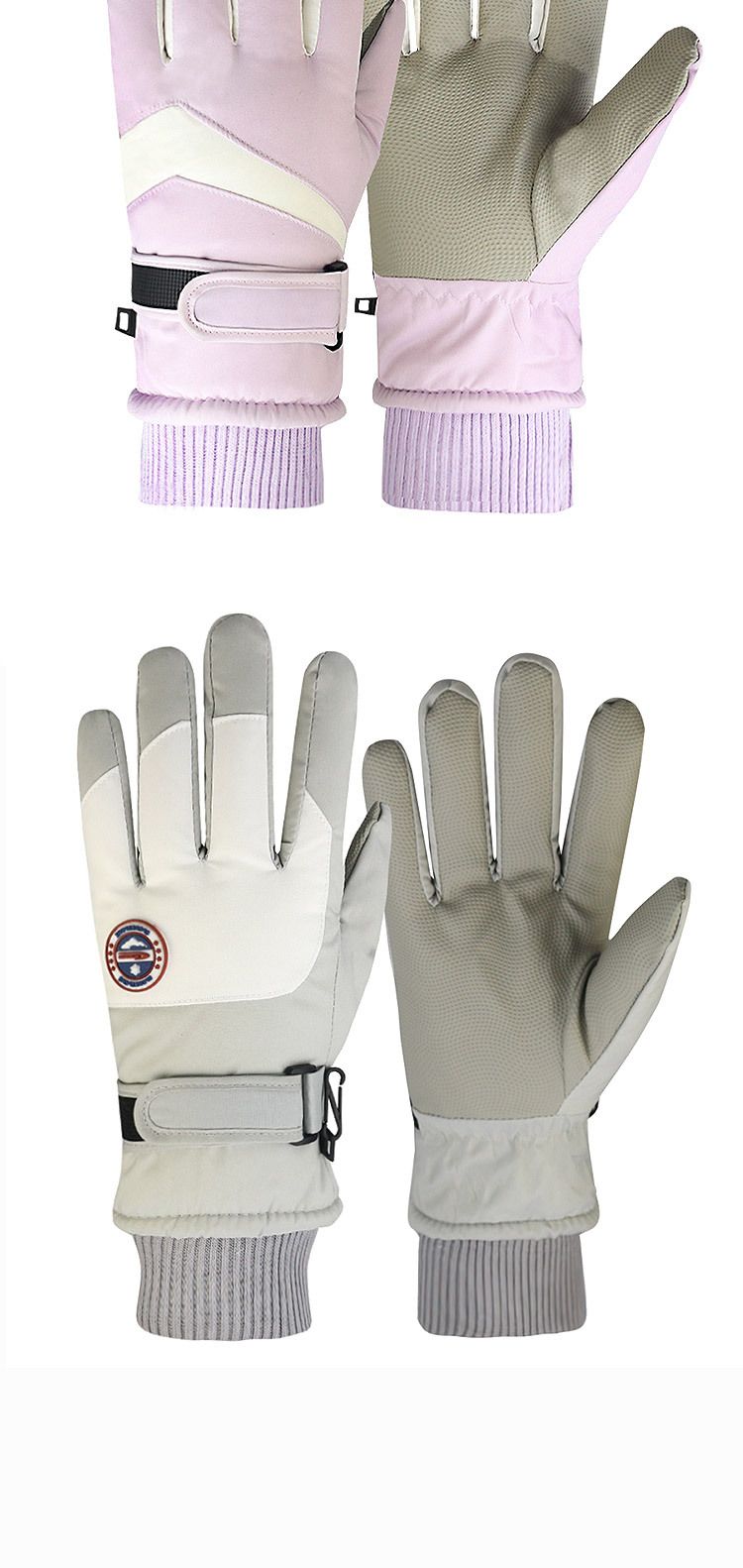 Ski Gloves For Men And Women, Fleece-Lined, Warm, Outdoor Electric Bike, Cold-Proof, Windproof, Waterproof, Touchscreen,_voghion.com