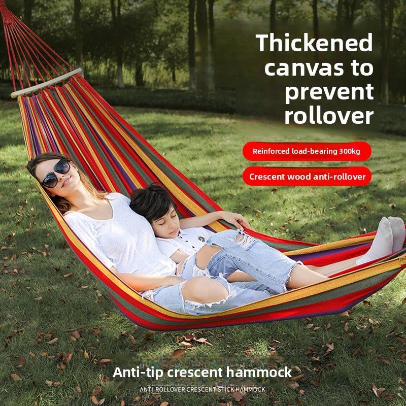 Outdoor Anti-Rollover Equipment Foldable Portable Balcony Home Camping Swing Double Hammock Chair_voghion.com