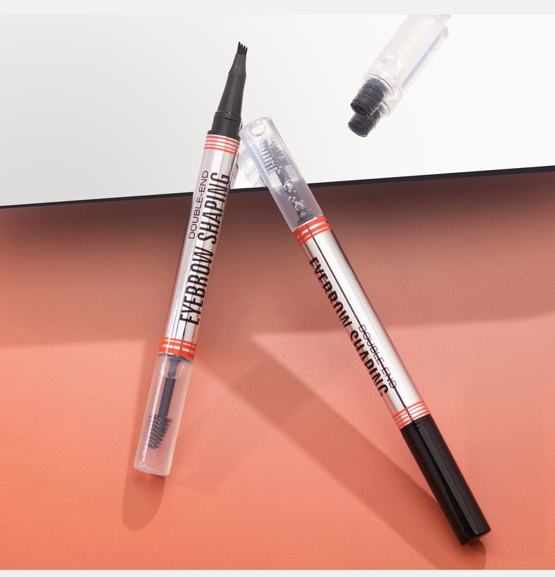 Trucco Hellokiss Matita per sopracciglia liquida a doppia testa e quattro punte 2 in 1 Crema per modellare le sopracciglia Impermeabile Colore ad asciugatura rapida_voghion.com