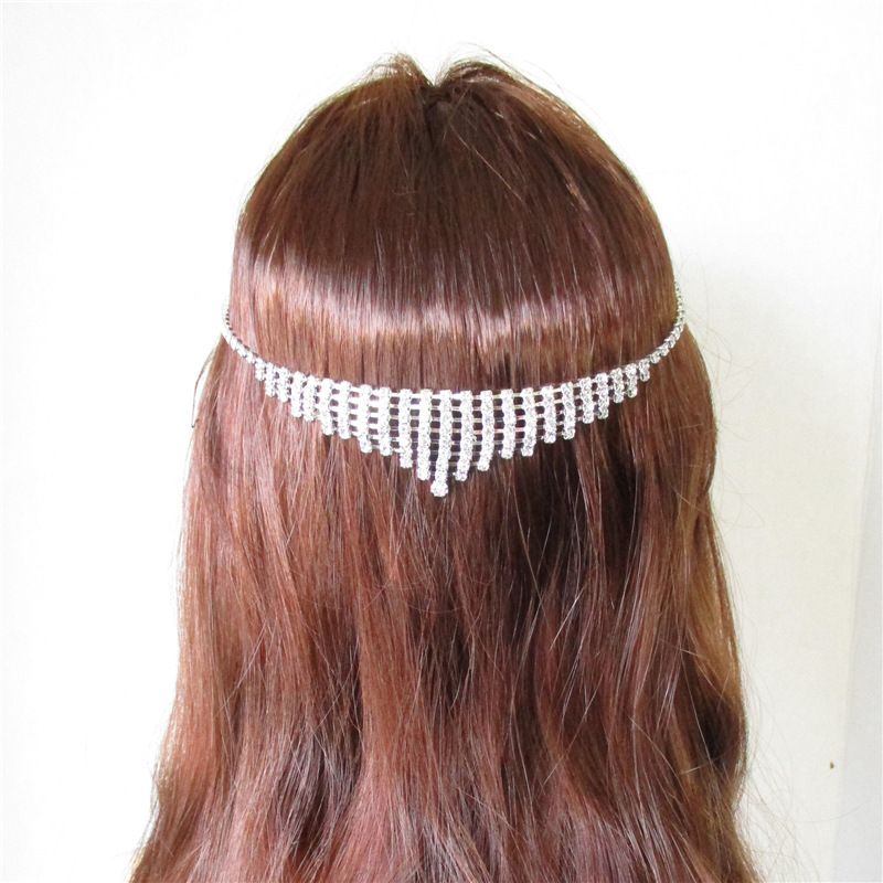 Accessorio per cerchietto con strass da sposa, accessorio per capelli con catena di cristalli scintillanti per feste di nozze da donna, prezzo_voghion.com