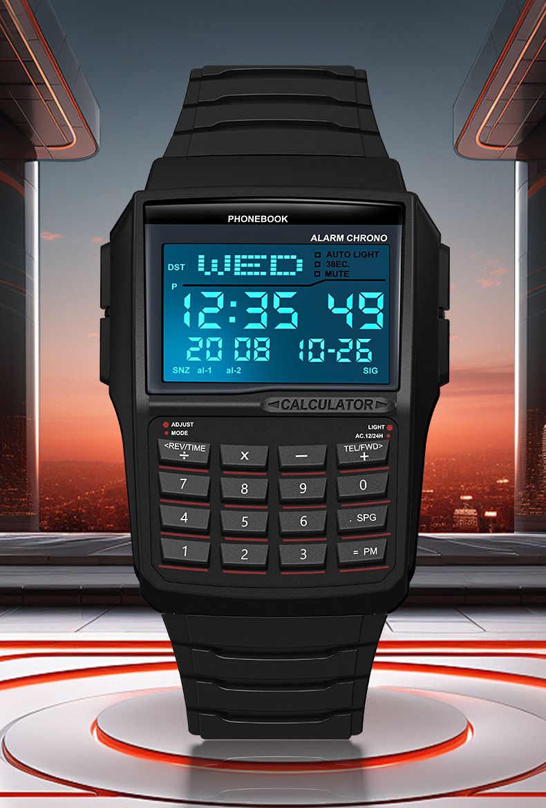 Fashion Luxury Men's Calculator Watch Multi-function Led Electronic Watch Men's Sports Watch Computer Style Military_voghion.com