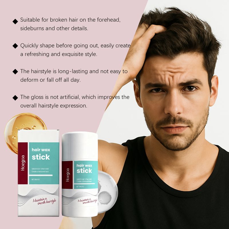 HOEGOA Haarwachsstift, sanft, leicht, nicht klebrig, matt, natürliches Styling, für glänzende Frisuren_voghion.com