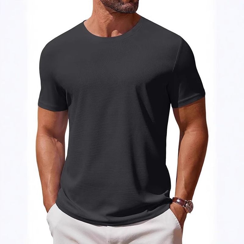 Men's Premium Cotton T-Shirt – Classic Crew Neck Short Sleeve Tee (M-XXXXL, Breathable & Quick-Dry, Lightweight For Gym & Casual Wear)_voghion.com