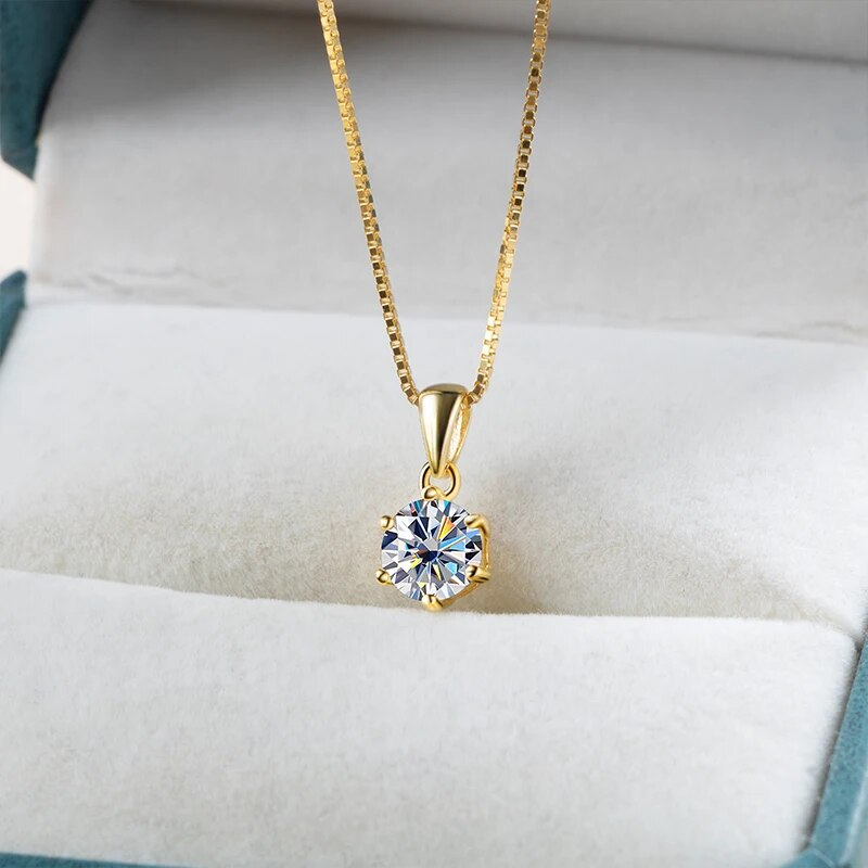 Collana con ciondolo in moissanite autentica da 1 CT Tancise per donna, gioielli raffinati per matrimonio, festa in argento sterling di alta qualità_voghion.com