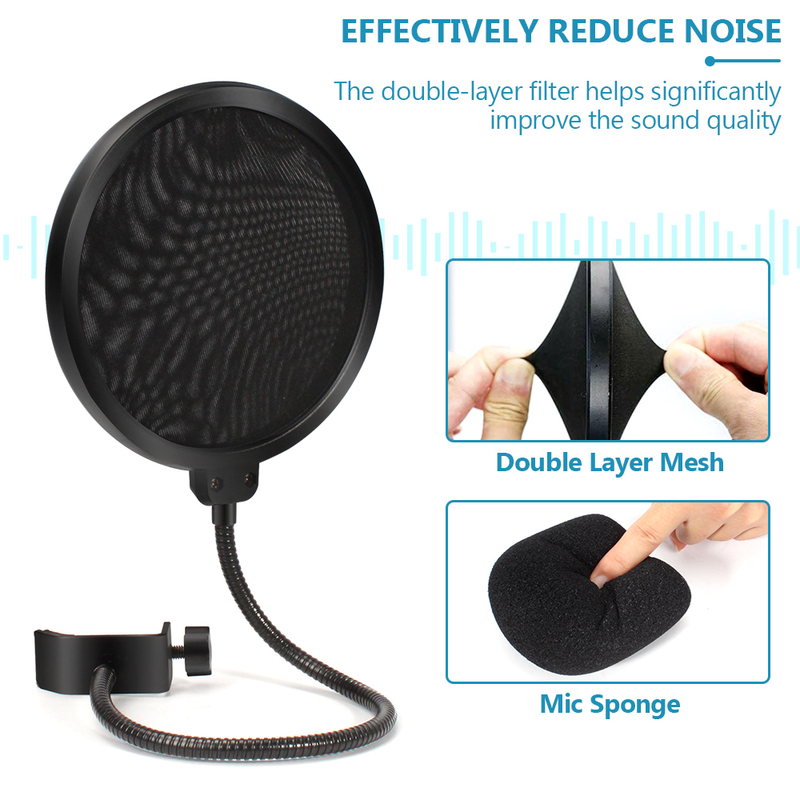 Support de microphone bras de ciseaux à flèche de suspension réglable pour boule de neige bleue et autres micros avec lumière pour professionnel_voghion.com