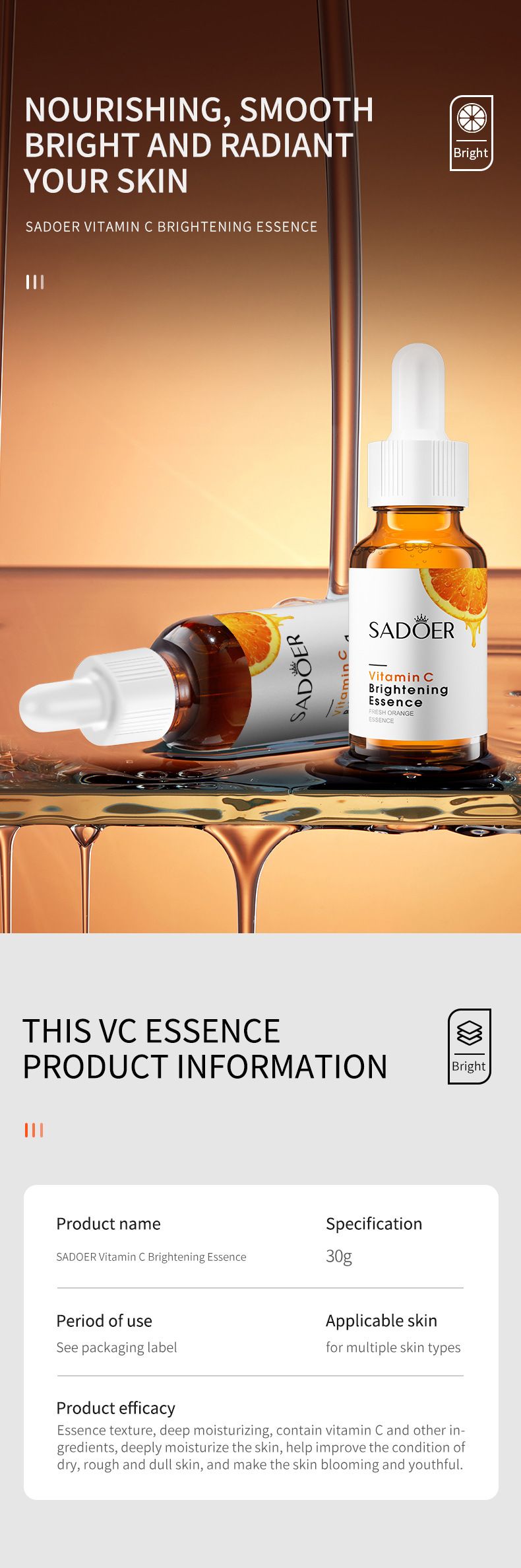 Vitamin C Whitening Skin Care Set Eye Face Cream Essence_voghion.com