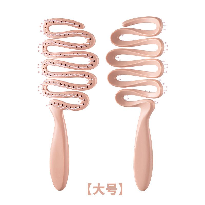 Pine Cone Shape Smooth Hair For Women Appearance Head Massage Fluffy High Crown Hollow Rib Comb_voghion.com