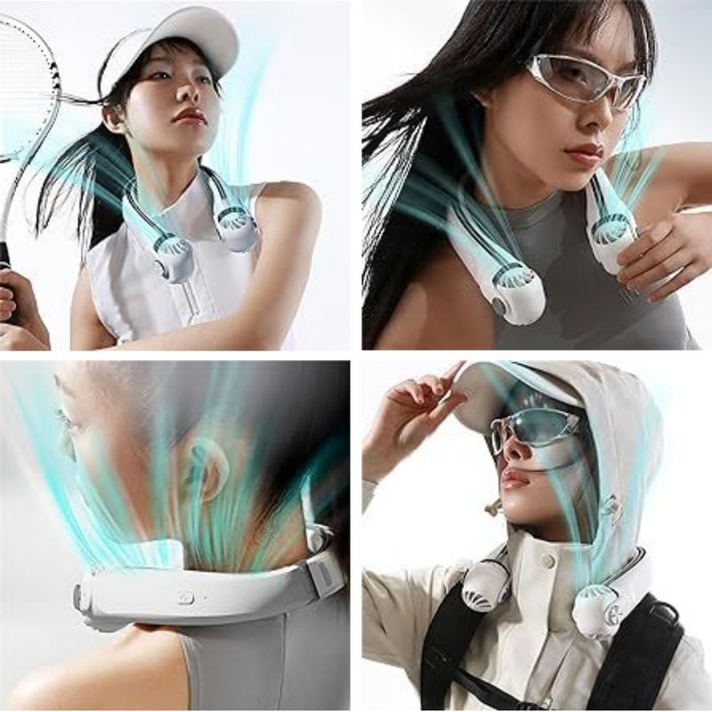 Bladeless Neck Fan Rechargeable,Portable Neck Mounted Fan With Tilt Rotor Structure,3 Gears Adjustable Suitable For Outdoor Use_voghion.com