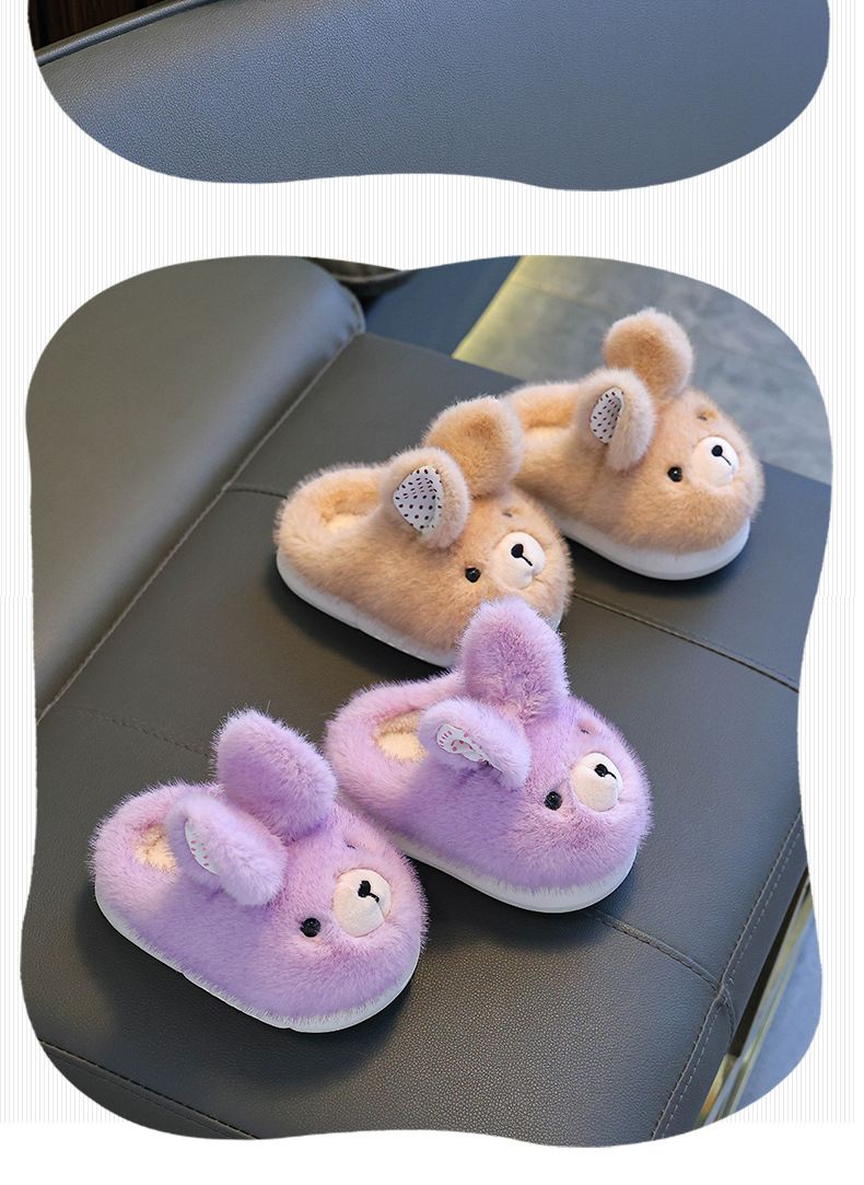 Pantofole per bambini con fodera in peluche e suola antiscivolo in EVA - Pantofole unisex morbide e calde per bambini dai più piccoli ai più grandi (disegno a cartoni animati, colori assortiti)_voghion.com