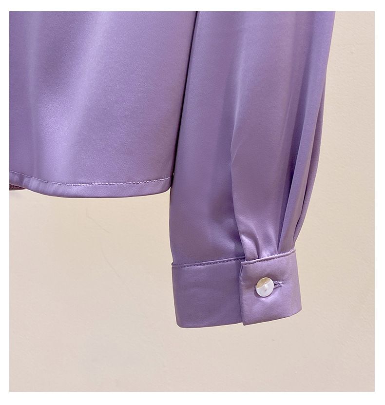 Elegantes weißes Satinhemd in Übergröße für Damen – stylische Freizeitbluse mit langen Ärmeln, bequemer Stretchstoff, erhältlich in 4XL-8XL_voghion.com