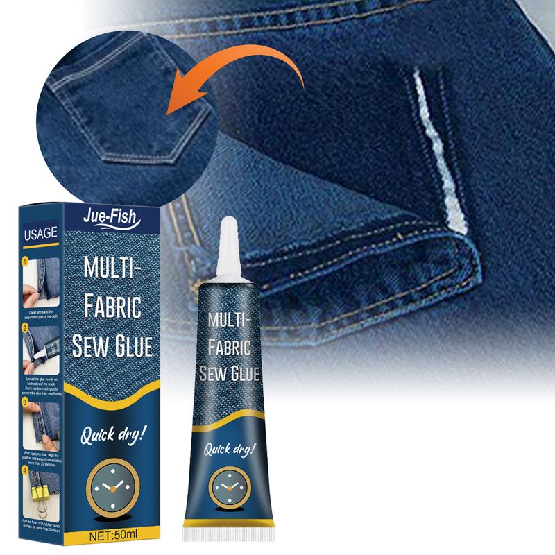 JUE-FISH colla per rammendo tessuti vestiti colla speciale stampa pantaloni soletta jeans buco stoffa colla_voghion.com