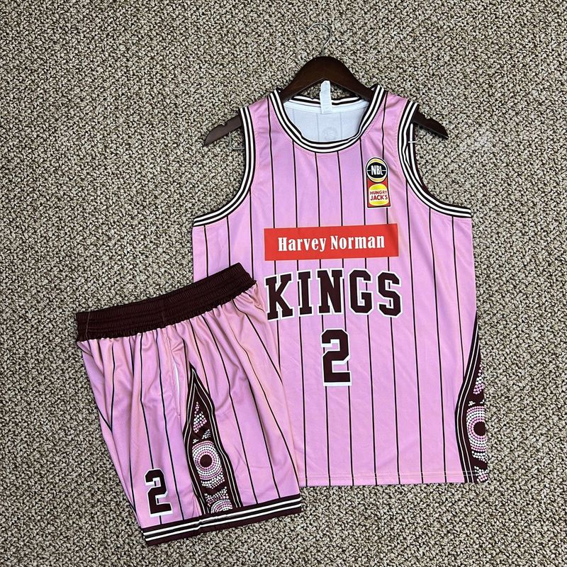 American Basketball Uniform, Purple Narrow Shoulder 4-point Pants, Breathable, Trendy, Personalized, Pink Jersey,_voghion.com