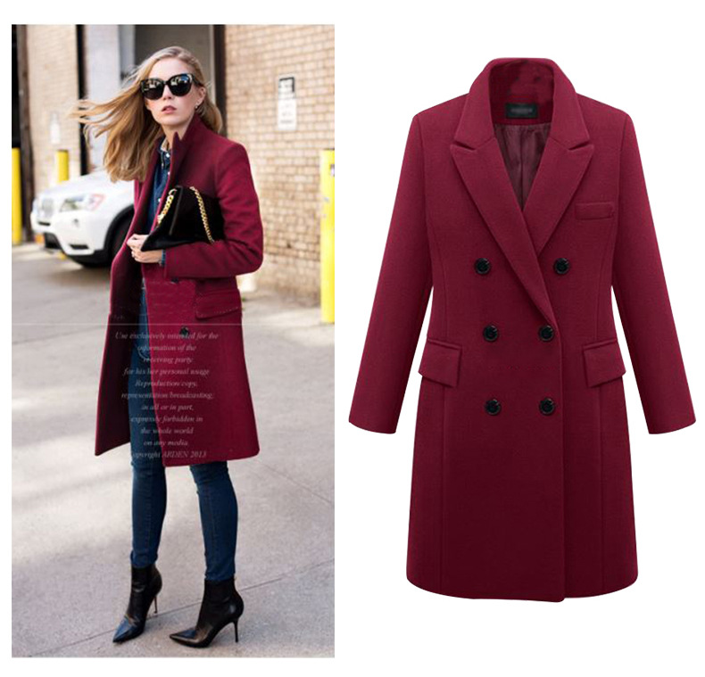 Trench da donna taglie forti Cappotto lungo in lana da donna Cappotto in lana da donna_voghion.com