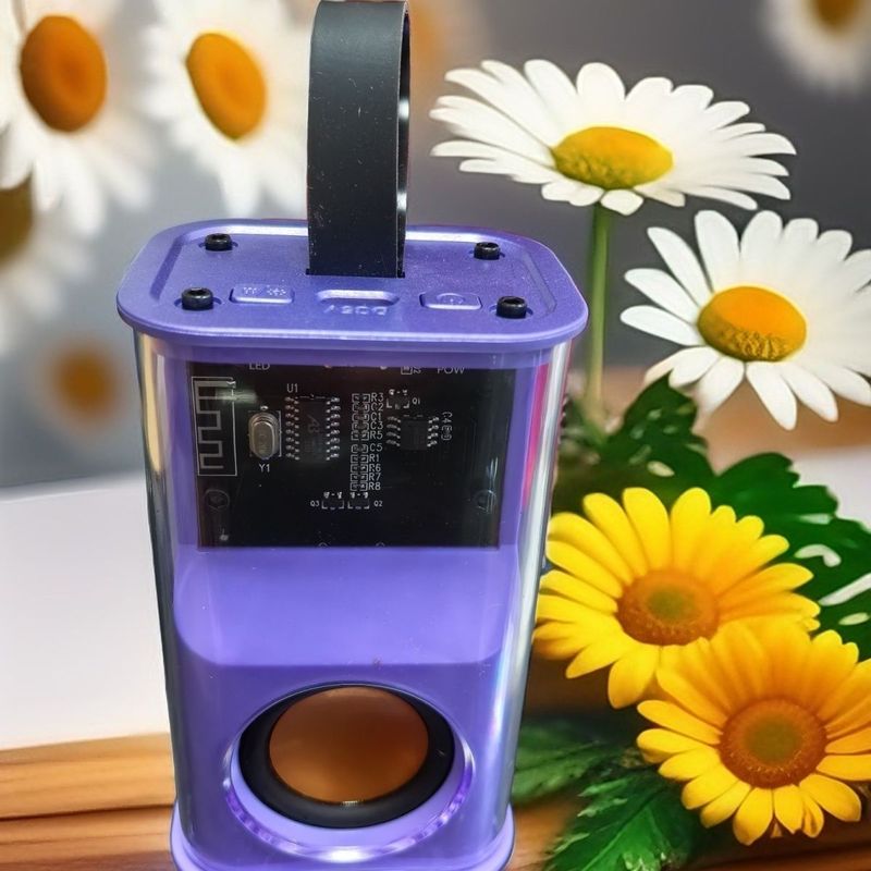 Altoparlante wireless Bluetooth piccolo cannone Mecha Celebrity Internet trasparente a 2 tasti per esterni colorato e fantastico_voghion.com