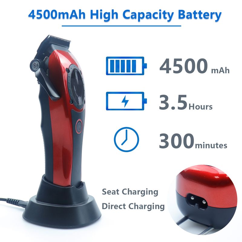 HClippers HC231 Máquina de cortar cabelo elétrica profissional masculina com 8000 RPM, bateria de grande capacidade de 4500 mAh, aparador de pelos para barbeiro_voghion.com