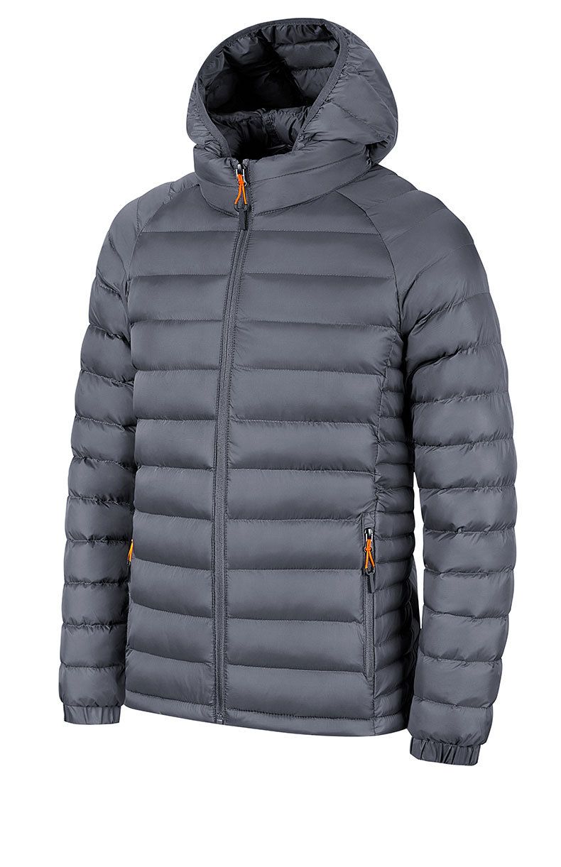 Men's Striped Hooded Cotton Jacket - Lightweight Foldable Travel Coat With Zip Closure, Casual Winter Outerwear For Business & Leisure_voghion.com