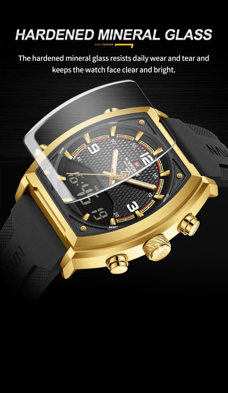 Herren Militär Dual Display Uhr Neue Tonneau Zifferblatt Quarz Armbanduhr Männer Wasserdichte Sport Uhren Analog Digital Uhr_voghion.com