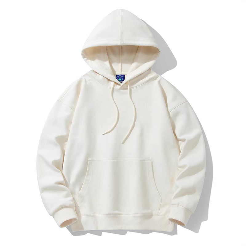 Felpa con cappuccio a maniche lunghe, ampia, tinta unita, per riunioni di classe, autunno e inverno, realizzata su misura, con logo stampato, cultu_voghion.com