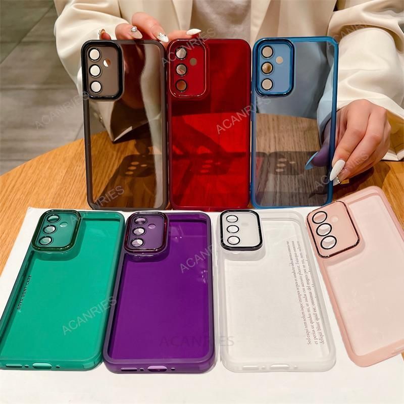 Za Samsung Galaxy A15 4G 5G A25 A35 A55 A05s A54 A34 A24 A14 A04S A13 prozoren enobarvni silikonski ovitek s kamero_voghion.com