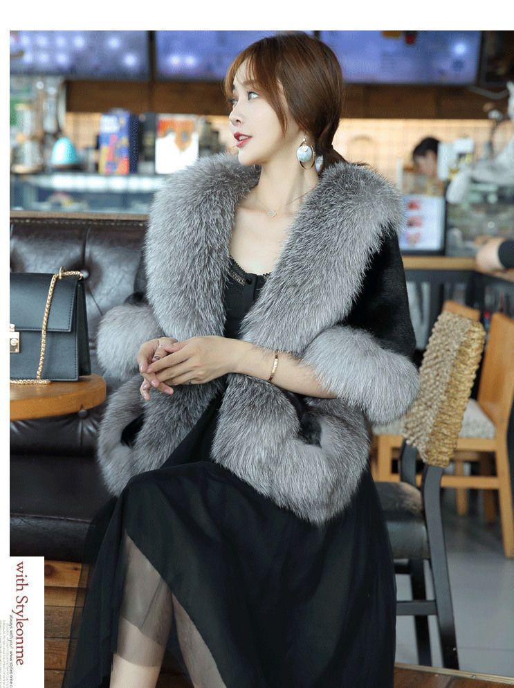 Poncho di pelliccia di lusso da donna, scialle soffice in pelliccia, abito da sera, scialle per banchetti nuziali, scialle per abiti, mantello di peluche, cappotto, giacche da donna_voghion.com