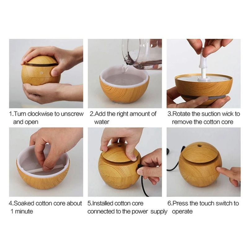 Umidificatore elettrico diffusore di aromi in legno umidificatore ad ultrasuoni olio essenziale aromaterapia nebbia fredda per camera da letto_voghion.com