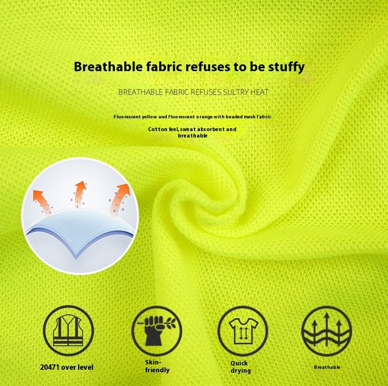 EN/ISO20471 Summer Hot Selg And Explosive Collar T-shirt Protective Breathable High Warning Reflective Clothing_voghion.com