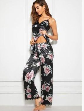 New Colored Ding Imitatio Silk Pajamas Large Size Home Underwear and Nightwear_voghion.com