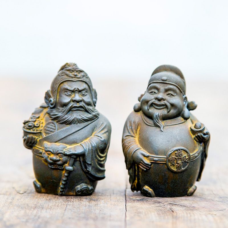 Creative New Chinese Style God Of Wealth Rust Mini Desktop Ornament For Study Living Room Tea Table_voghion.com