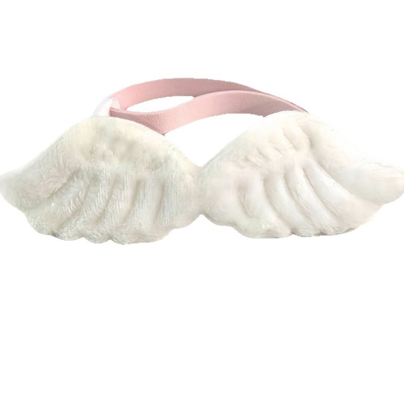 Collare per cani con ali d'angelo rosa e bianche, decorazione con papillon_voghion.com
