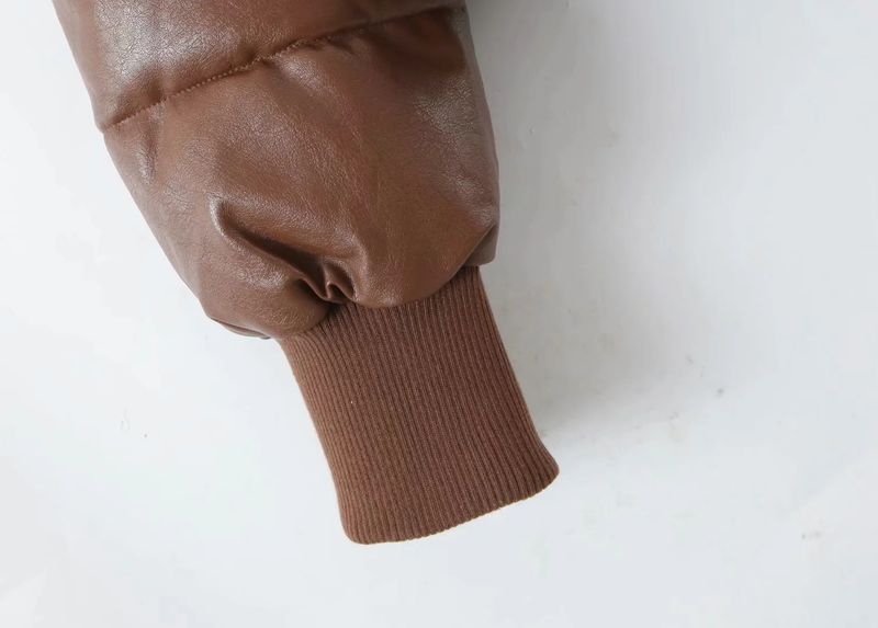 Women's clothing Women's cotton coat new stand-up collar zipper pocket thickened warm cotton coat 8AS2305A_voghion.com